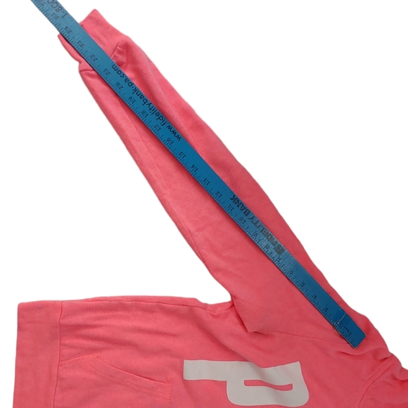 VICTORIA'S SECRET PINK Hot Pink Logo Sweatshirt Full Zip Hoodie Size Small - Picture 8 of 8